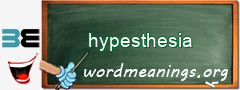 WordMeaning blackboard for hypesthesia